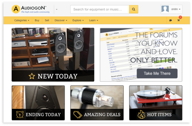 What high-end audio accessories are found on Audiogon?